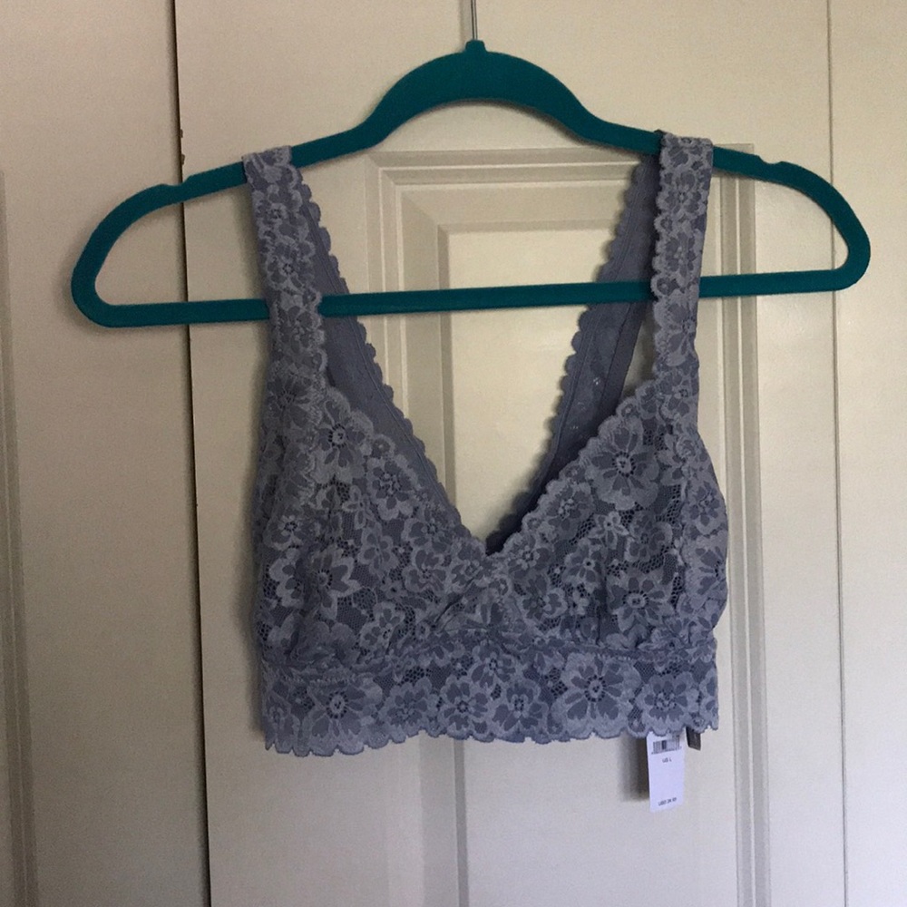 Pale blue lace bralette